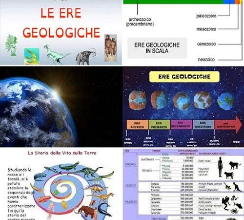 la storia della terra suddivisa in ere geologiche.